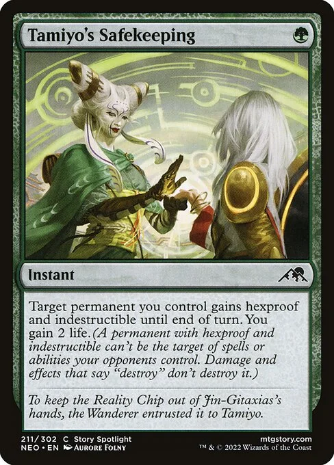 Tamiyo's Safekeeping, carta Magic di tipo Instant illustrata da Aurore Folny