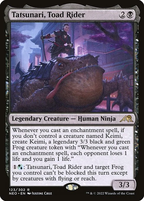 Tatsunari, Toad Rider, carta Magic di tipo Legendary Creature — Human Ninja illustrata da Justine Cruz