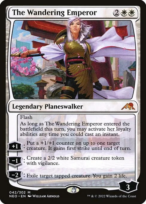 The Wandering Emperor, carta Magic di tipo Legendary Planeswalker illustrata da Tommy Arnold