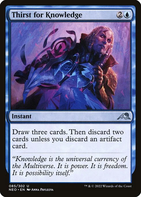 Thirst for Knowledge, carta Magic di tipo Instant illustrata da Anna Pavleeva