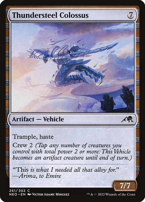 Thundersteel Colossus, carta Magic di tipo Artifact — Vehicle illustrata da Victor Adame Minguez