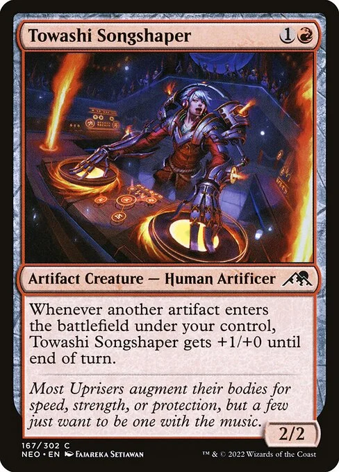 Towashi Songshaper, carta Magic di tipo Artifact Creature — Human Artificer illustrata da Fajareka Setiawan