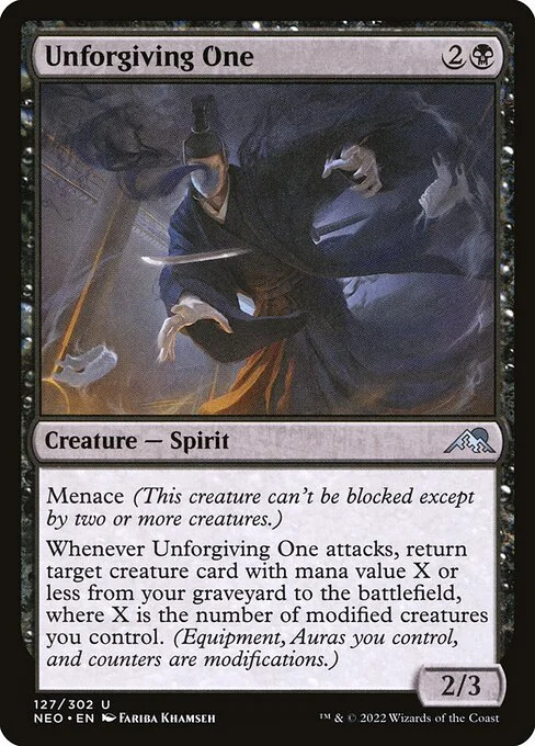 Unforgiving One, carta Magic di tipo Creature — Spirit illustrata da Fariba Khamseh