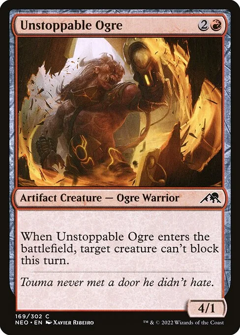 Unstoppable Ogre, carta Magic di tipo Artifact Creature — Ogre Warrior illustrata da Xavier Ribeiro