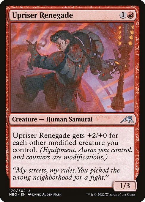 Upriser Renegade, carta Magic di tipo Creature — Human Samurai illustrata da David Auden Nash