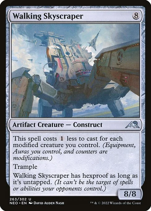 Walking Skyscraper, carta Magic di tipo Artifact Creature — Construct illustrata da David Auden Nash