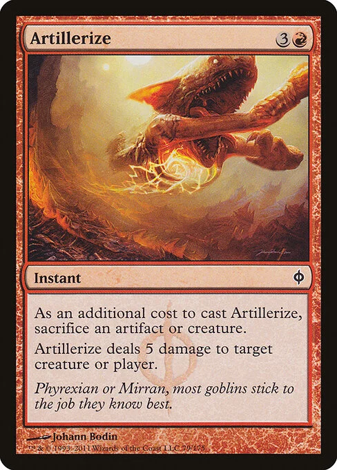 Artillerize, carta Magic di tipo Instant illustrata da Johann Bodin