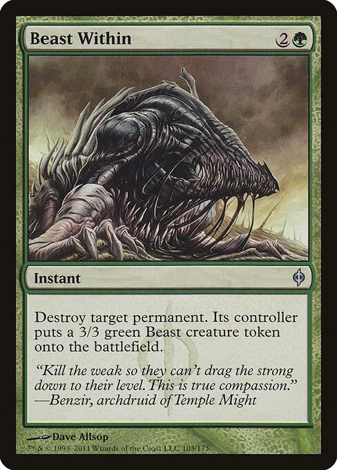 Beast Within, carta Magic di tipo Instant illustrata da Dave Allsop