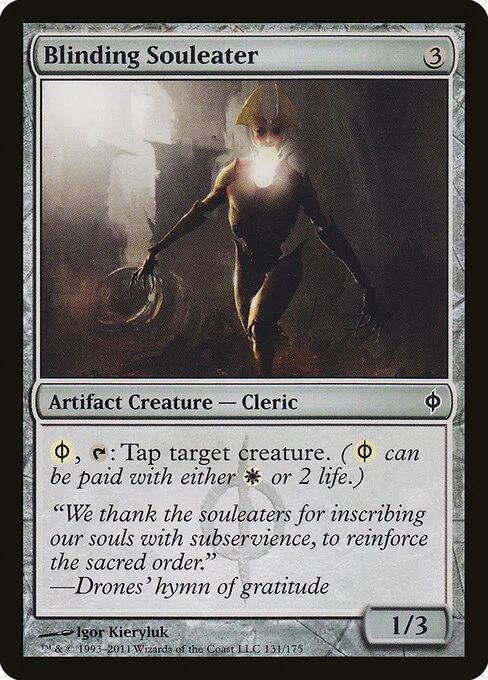 Blinding Souleater, carta Magic di tipo Artifact Creature — Phyrexian Cleric illustrata da Igor Kieryluk