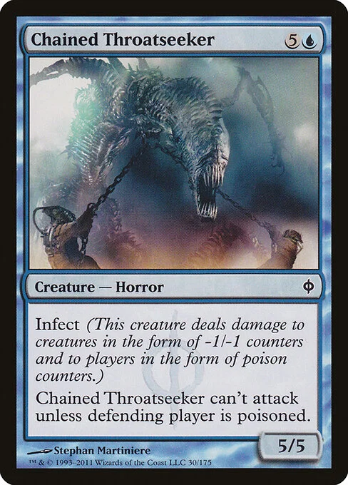 Chained Throatseeker, carta Magic di tipo Creature — Phyrexian Horror illustrata da Stephan Martiniere