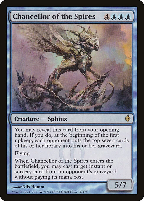 Chancellor of the Spires, carta Magic di tipo Creature — Phyrexian Sphinx illustrata da Nils Hamm