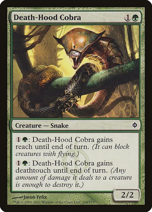 Death-Hood Cobra, carta Magic di tipo Creature — Phyrexian Snake illustrata da Jason Felix