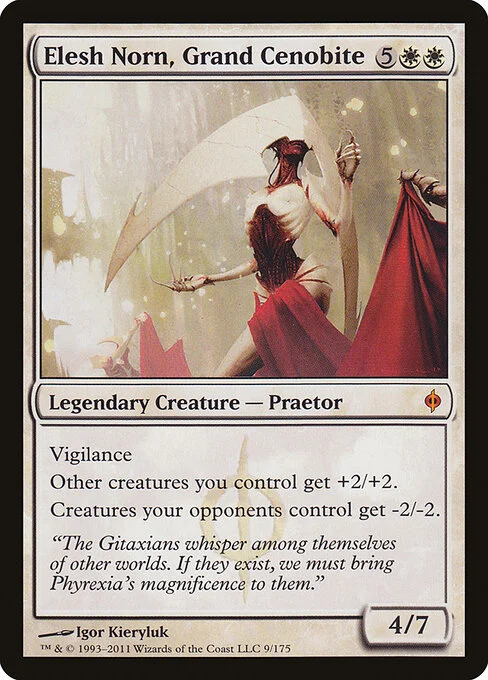 Elesh Norn, Grand Cenobite, carta Magic di tipo Legendary Creature — Phyrexian Praetor illustrata da Igor Kieryluk