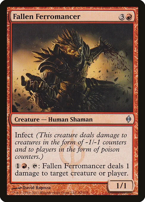 Fallen Ferromancer, carta Magic di tipo Creature — Phyrexian Human Shaman illustrata da David Rapoza