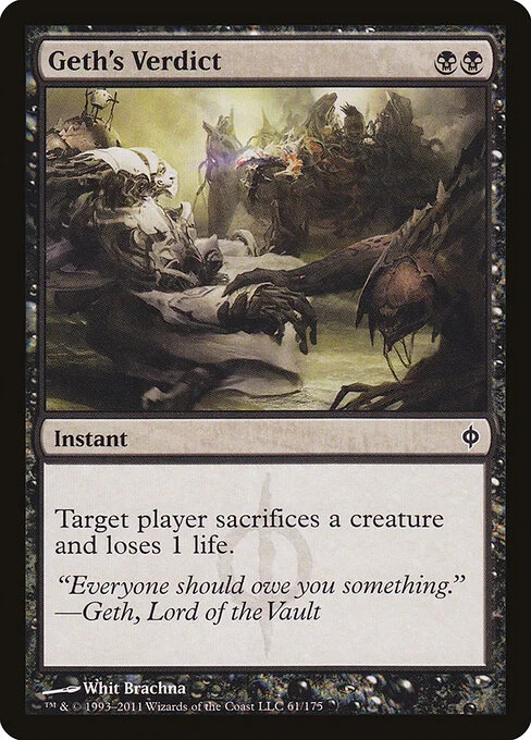 Geth's Verdict, carta Magic di tipo Instant illustrata da Whit Brachna
