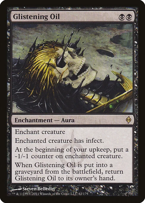 Glistening Oil, carta Magic di tipo Enchantment — Aura illustrata da Steven Belledin