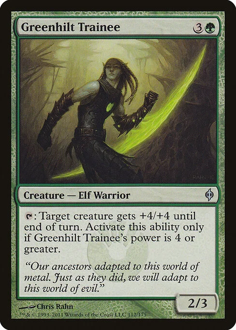 Greenhilt Trainee, carta Magic di tipo Creature — Elf Warrior illustrata da Chris Rahn