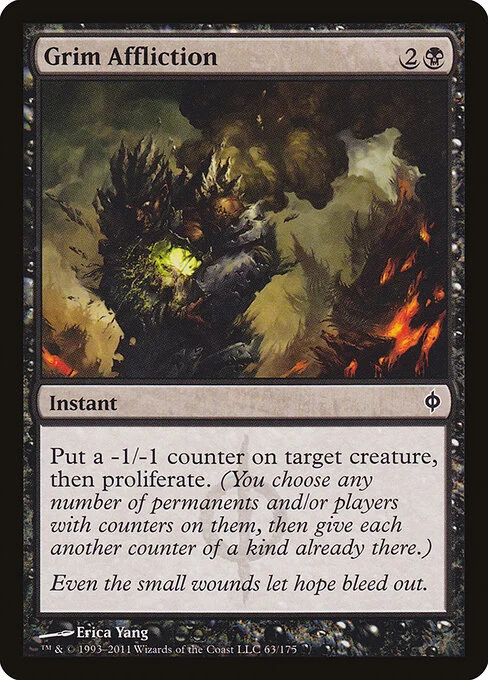 Grim Affliction, carta Magic di tipo Instant illustrata da Erica Yang
