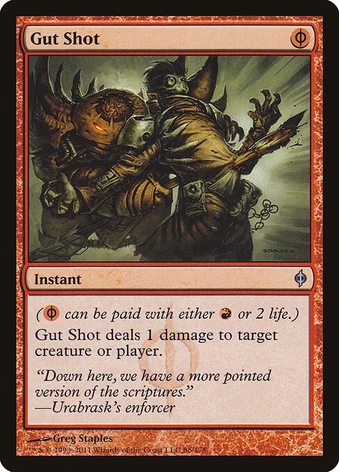 Gut Shot, carta Magic di tipo Instant illustrata da Greg Staples