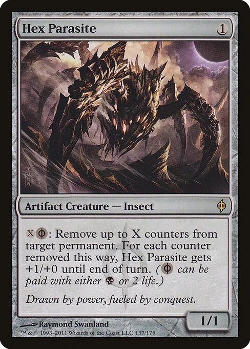 Hex Parasite, carta Magic di tipo Artifact Creature — Phyrexian Insect illustrata da Raymond Swanland