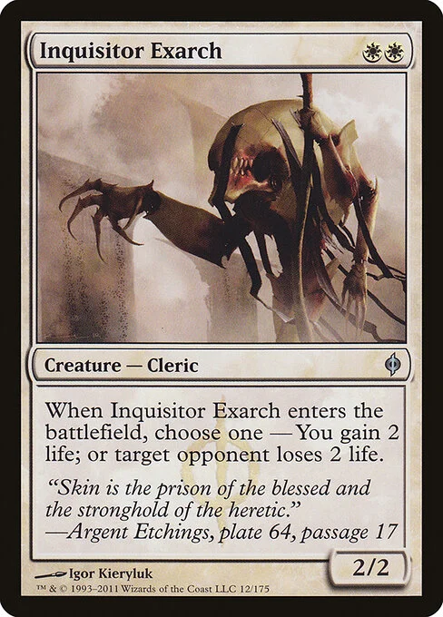 Inquisitor Exarch, carta Magic di tipo Creature — Phyrexian Cleric illustrata da Igor Kieryluk