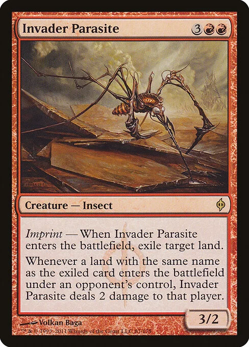 Invader Parasite, carta Magic di tipo Creature — Phyrexian Insect illustrata da Volkan Baǵa