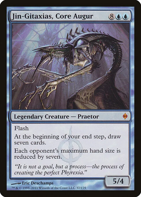 Jin-Gitaxias, Core Augur, carta Magic di tipo Legendary Creature — Phyrexian Praetor illustrata da Eric Deschamps