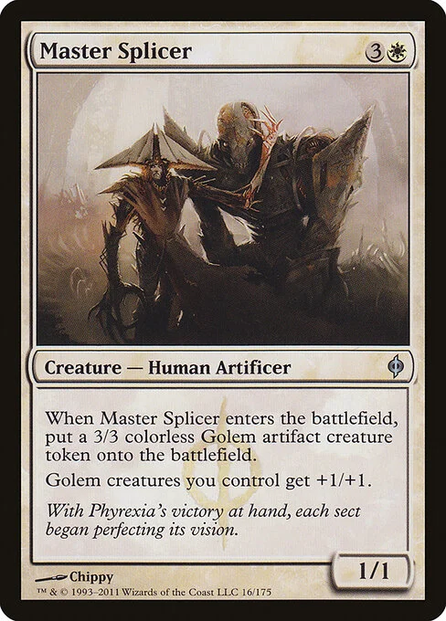 Master Splicer, carta Magic di tipo Creature — Phyrexian Human Artificer illustrata da Chippy