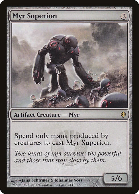 Myr Superion, carta Magic di tipo Artifact Creature — Myr illustrata da Jana Schirmer & Johannes Voss