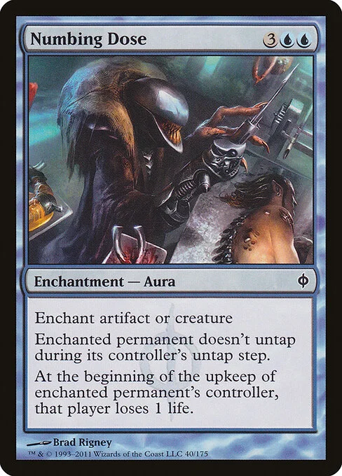 Numbing Dose, carta Magic di tipo Enchantment — Aura illustrata da Brad Rigney