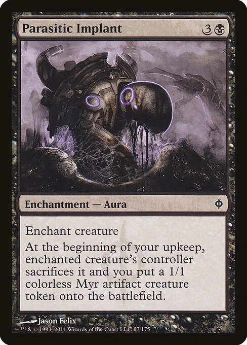Parasitic Implant, carta Magic di tipo Enchantment — Aura illustrata da Jason Felix