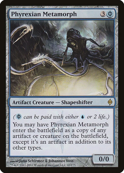 Phyrexian Metamorph, carta Magic di tipo Artifact Creature — Phyrexian Shapeshifter illustrata da Jana Schirmer & Johannes Voss