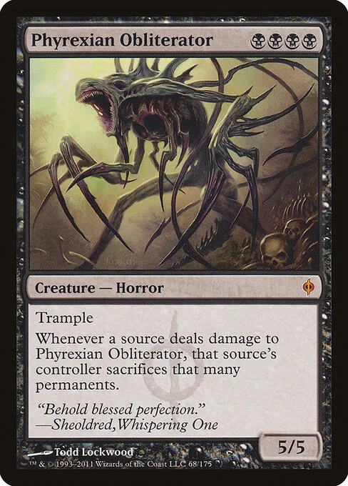 Phyrexian Obliterator, carta Magic di tipo Creature — Phyrexian Horror illustrata da Todd Lockwood