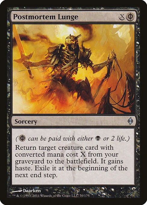 Postmortem Lunge, carta Magic di tipo Sorcery illustrata da Daarken