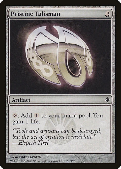 Pristine Talisman, carta Magic di tipo Artifact illustrata da Matt Cavotta