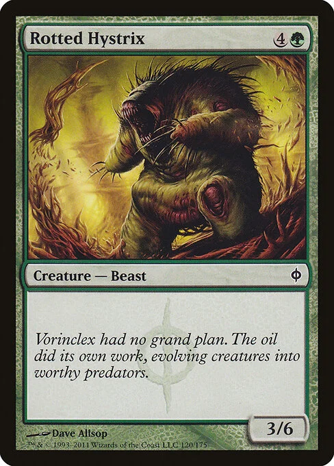 Rotted Hystrix, carta Magic di tipo Creature — Phyrexian Beast illustrata da Dave Allsop