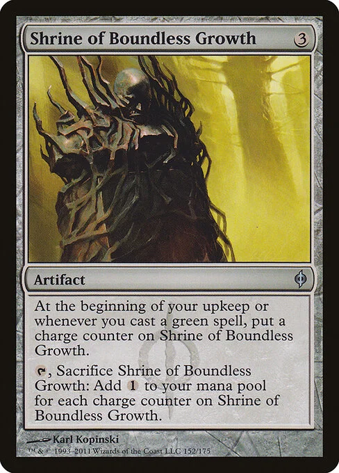 Shrine of Boundless Growth, carta Magic di tipo Artifact illustrata da Karl Kopinski