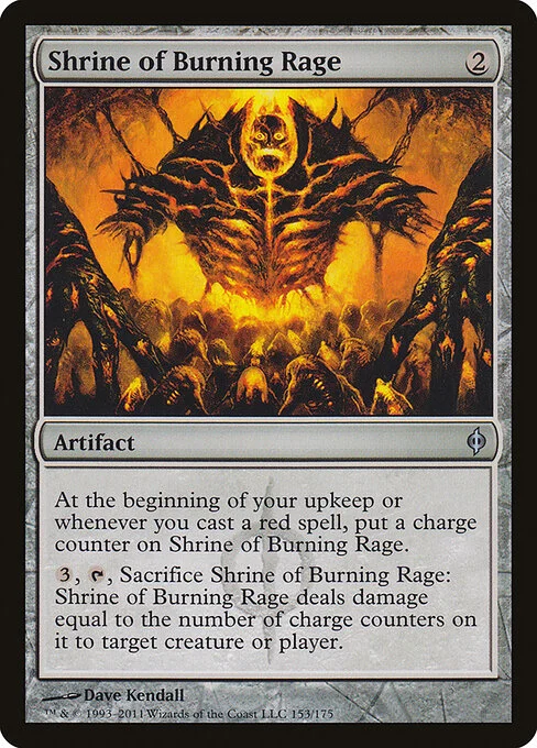 Shrine of Burning Rage, carta Magic di tipo Artifact illustrata da Dave Kendall