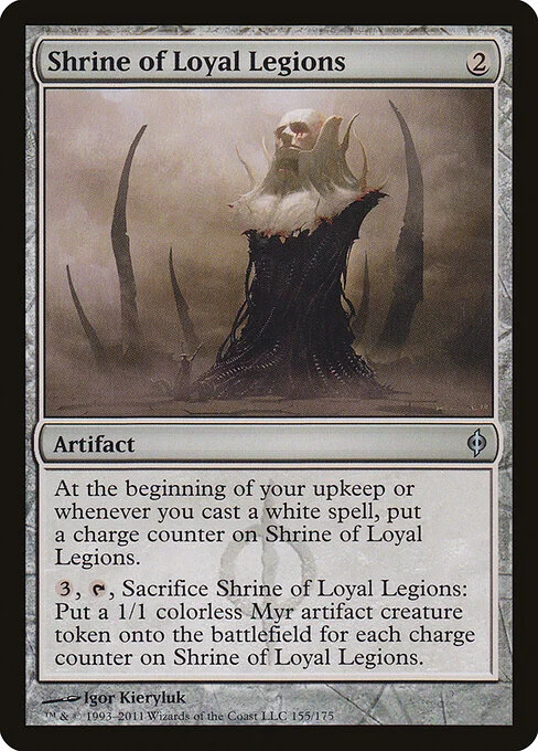 Shrine of Loyal Legions, carta Magic di tipo Artifact illustrata da Igor Kieryluk