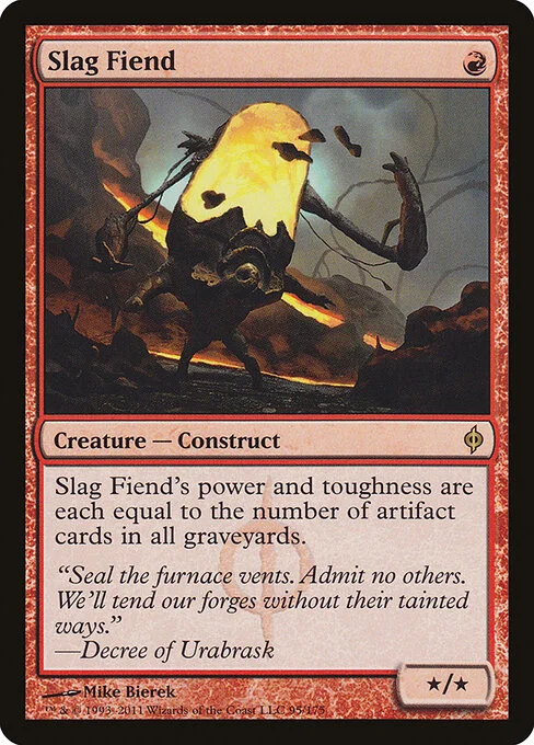 Slag Fiend, carta Magic di tipo Creature — Phyrexian Construct illustrata da Mike Bierek