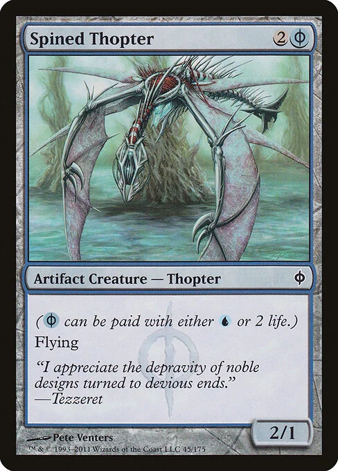 Spined Thopter, carta Magic di tipo Artifact Creature — Phyrexian Thopter illustrata da Pete Venters