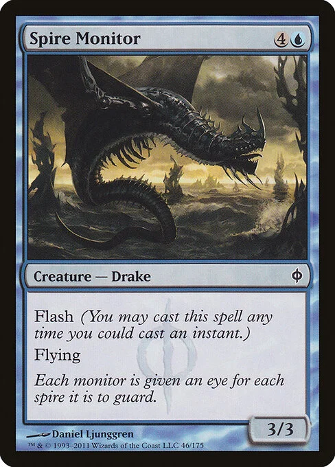 Spire Monitor, carta Magic di tipo Creature — Phyrexian Drake illustrata da Daniel Ljunggren