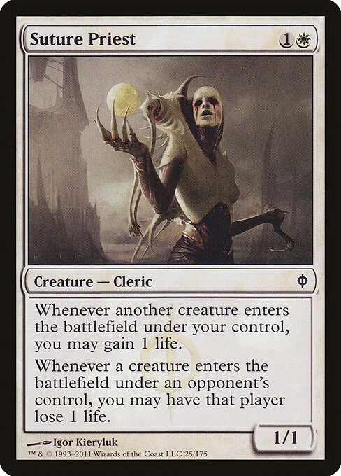 Suture Priest, carta Magic di tipo Creature — Phyrexian Cleric illustrata da Igor Kieryluk