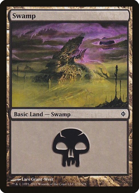 Swamp, carta Magic di tipo Basic Land — Swamp illustrata da Lars Grant-West