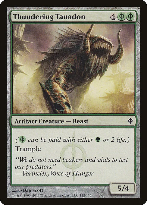 Thundering Tanadon, carta Magic di tipo Artifact Creature — Phyrexian Beast illustrata da Dan Murayama Scott