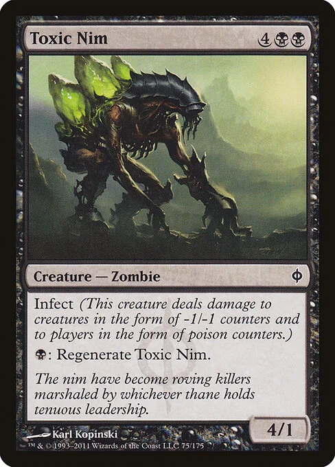 Toxic Nim, carta Magic di tipo Creature — Phyrexian Zombie illustrata da Karl Kopinski