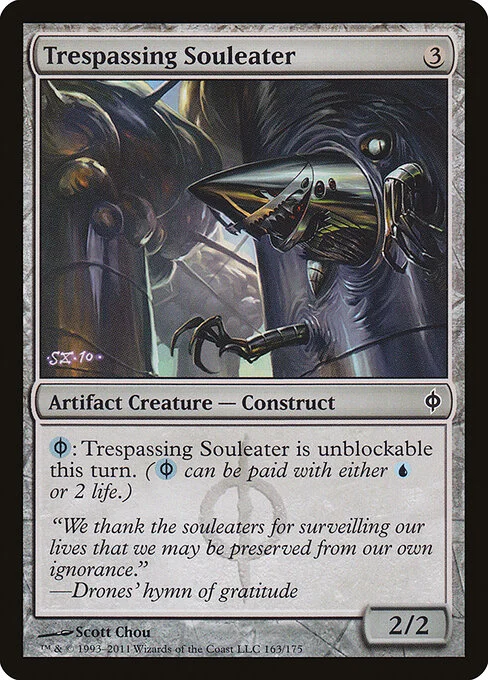 Trespassing Souleater, carta Magic di tipo Artifact Creature — Phyrexian Construct illustrata da Scott Chou