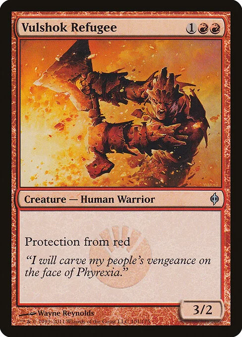 Vulshok Refugee, carta Magic di tipo Creature — Human Warrior illustrata da Wayne Reynolds