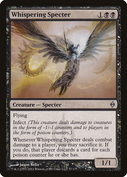 Whispering Specter, carta Magic di tipo Creature — Phyrexian Specter illustrata da Jason Felix