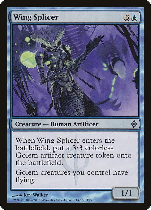 Wing Splicer, carta Magic di tipo Creature — Phyrexian Human Artificer illustrata da Kev Walker